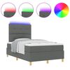 vidaXL LED Box Spring Voodi madratsiga Tumehall 120 x 200 cm kangas