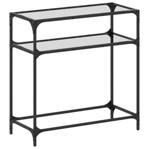 vidaXL kohvilaud, l&auml;bipaistev klaasplaat, 80x35x81 cm, teras