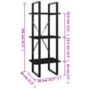vidaXL 3-korruseline raamaturiiul, must, 40x30x105 cm, tehispuit