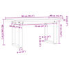 vidaXL kohvilaud, O-raam, 90 x 40 x 45,5 cm, männipuit ja teras