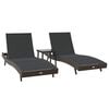 vidaXL Lamamistool 3 pcs Pruun 197 x 70 x 82 cm pol&uuml;rotang