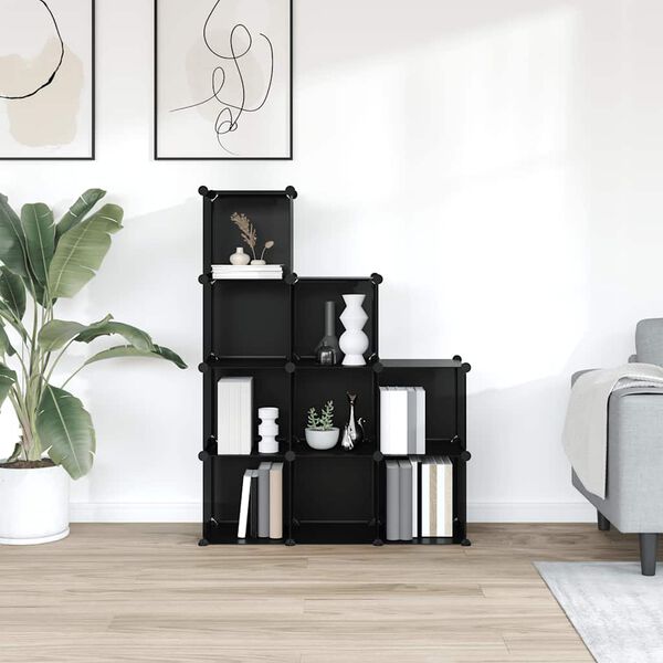 vidaXL hoiukuubikutega korrastaja, 9 kuubikut, must, PP