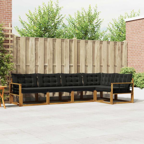 vidaXL V&auml;li diivanikomplekt padjaga 5 pcs Looduslik ja must