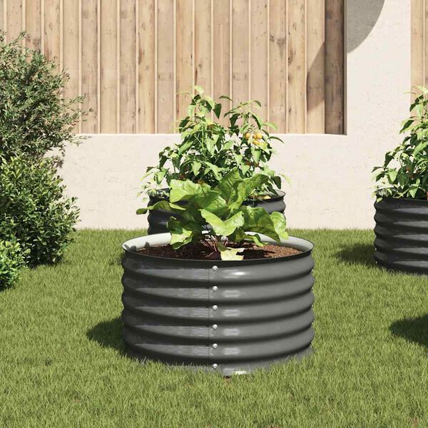 vidaXL taimelava, tsingitud teras, 80 x 80 x 44 cm, hall