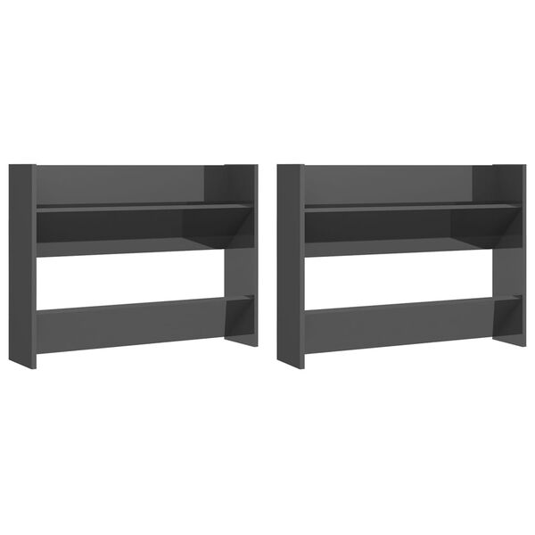 vidaXL seina kingakapp 2 tk hall, 80 x 18 x 60 cm, tehispuit