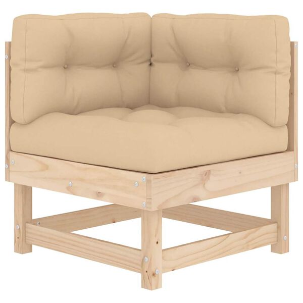 vidaXL nurga diivaniosad patjadega 2 tk, männipuit