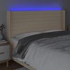 vidaXL LED-voodipeats, kreemjas, 203x16x118/128 cm, kangas
