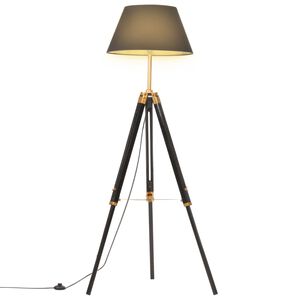 vidaXL kolme jalaga p&otilde;randalamp, must ja kuldne tiikpuu, 141 cm