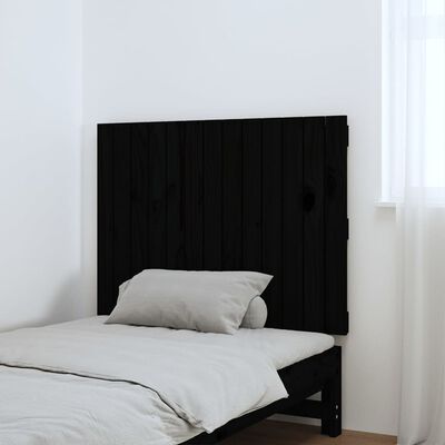 vidaXL seinale kinnitatav voodipeats, must, 82,5x3x60 cm, männipuit