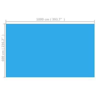 vidaXL kandilise basseini kate, 1000 x 600 cm, PE, sinine