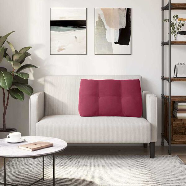 vidaXL Seljatugi padi Veinpunane 80 x 24 x 50 cm Samet