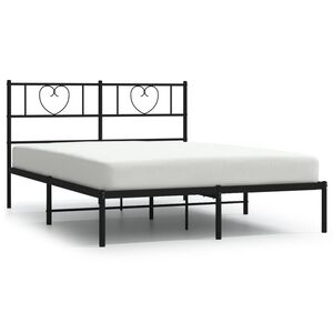 vidaXL metallist voodiraam peatsiga, must, 120 x 200 cm