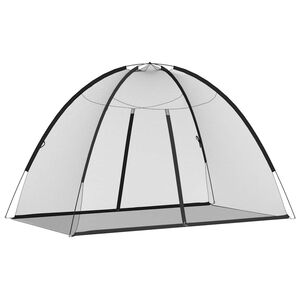 vidaXL Mongoolia s&auml;&auml;sev&otilde;rk koos ustega, 220 v&otilde;rk must 200x120x130 cm
