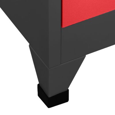 vidaXL lukustatav hoiukapp, antratsiithall, punane 90x40x180 cm teras