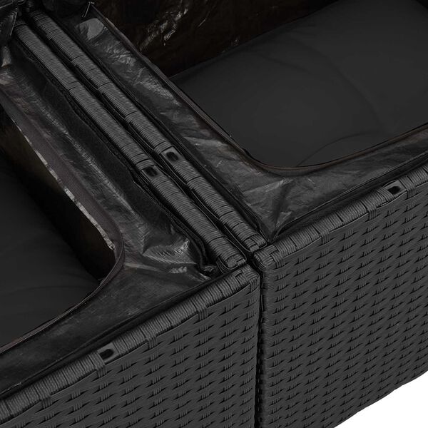 vidaXL Aia Diivanikomplekt ladustamisega 8 pcs Must pol&uuml;rotang