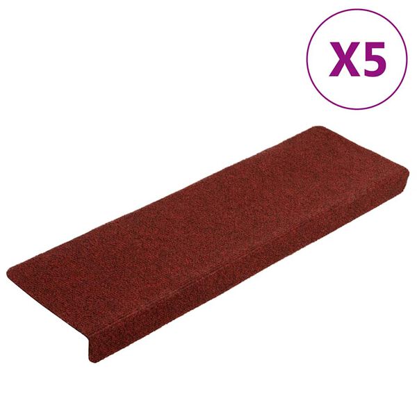 vidaXL trepimatid, isekleepuvad, 5 tk, 65 x 21 x 4 cm, bordoopunased, ristkülikukujulise servaga