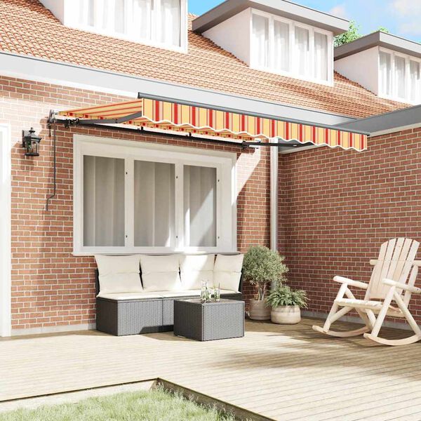 vidaXL K&auml;igukohandatav varikatus Kollane 350 x 200 cm kangas