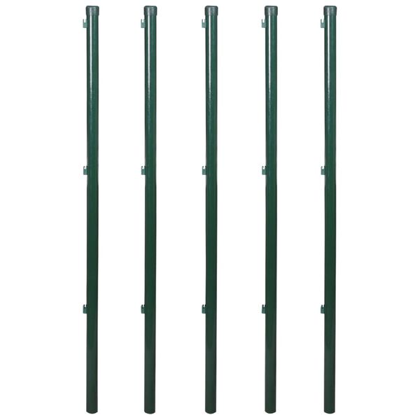 vidaXL võrkaed postide ja vaiadega, teras, 0,8 x 15 m