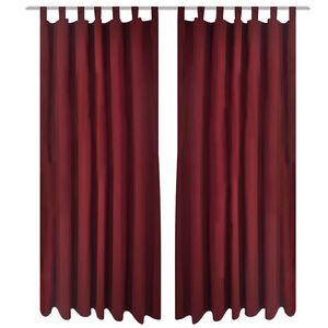 Aasadega mikrosatiinist kardinad 2 tk 140 x 175 cm bordoopunane