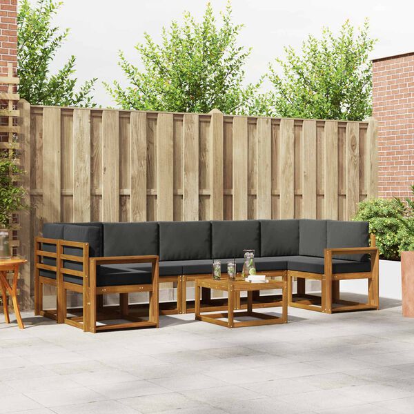 vidaXL V&auml;li diivanikomplekt padjaga 8 pcs Looduslik ja antriit