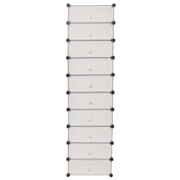 vidaXL 10 sektsiooniga kingakapp, valge