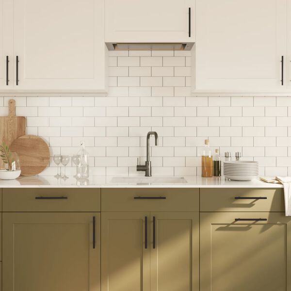 vidaXL kapi k&auml;epidemed 10 tk, must, 128 mm, roostevaba teras