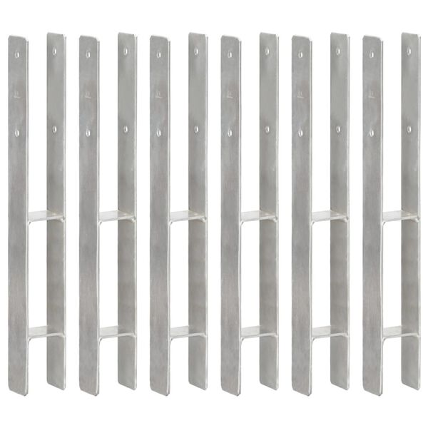 vidaXL maavaiad 6 tk hõbedane 7 x 6 x 60 cm tsingitud teras