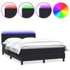vidaXL kontinentaalvoodi madrats ja LED, must, 160x210 cm, samet