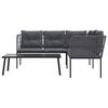 vidaXL aiadiivani komplekt koos patjadega, must, teras ja tekstileen