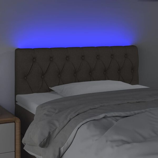vidaXL LED-voodipeats, pruunikashall, 90x7x78/88 cm, kangas