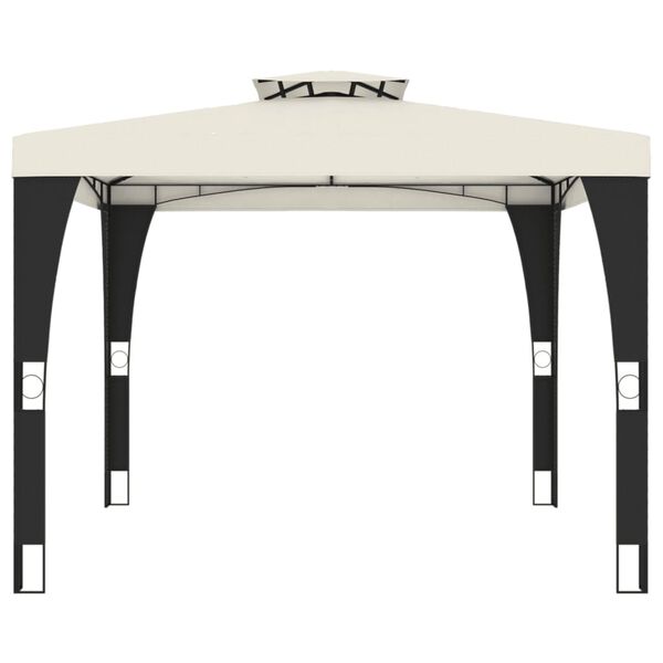 vidaXL kahekordse katusega paviljon, kreemjas, 2,98 x 2,98 m, teras