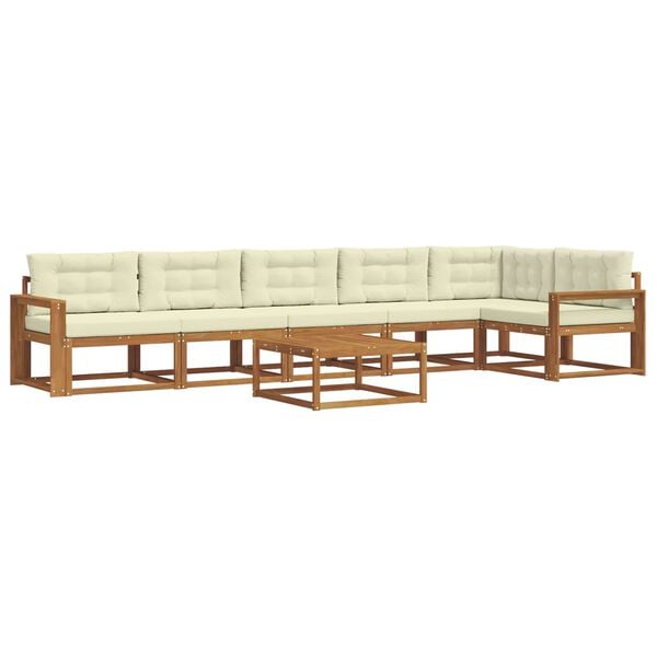 vidaXL V&auml;li diivanikomplekt padjaga 7 pcs Looduslik ja kreem