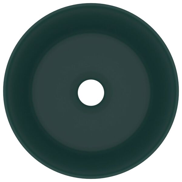 vidaXL valamu ümar, matt tumeroheline, 40 x 15 cm, keraamiline