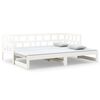 vidaXL v&auml;ljat&otilde;mmatav p&auml;evavoodi, valge, m&auml;nnipuit, 2 x (80-200) cm