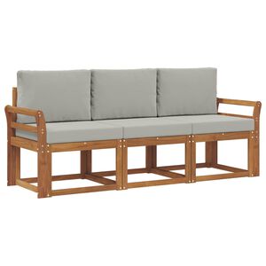 vidaXL V&auml;li diivanikomplekt padjaga 3 pcs Looduslik ja Hele Hall