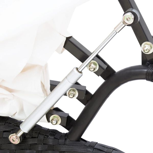 vidaXL aia lamamistool varikatusega, polürotang, must