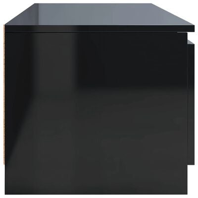 vidaXL telerikapp, kõrgläikega must, 140 x 40 x 35,5, puitlaastplaat