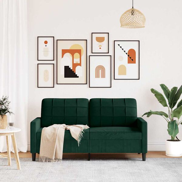 vidaXL 2-kohaline diivan, tumeroheline, 140 cm, samet
