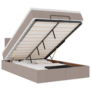 vidaXL Ottomani voodi madratsi ja LED, pruunikashall, 120x190cm kangas