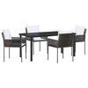 vidaXL Aia s&ouml;&ouml;gilaudade komplekt 5 pcs Pruun ja must PE rattan
