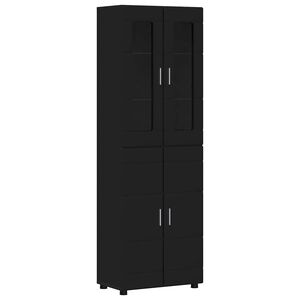 vidaXL K&otilde;rgushein riiuliga FLORIN Must 60 x 35 x 182 cm Tehispuit