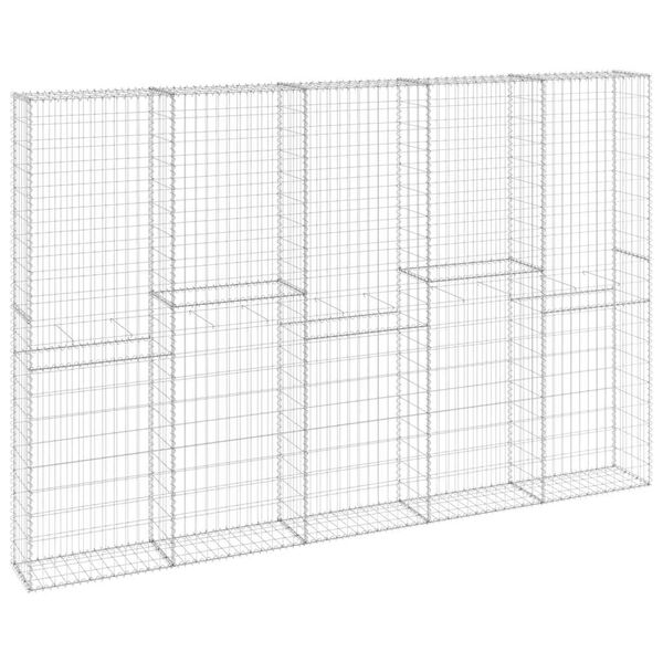 vidaXL kattega gabioonsein, tsingitud teras, 300 x 30 x 200 cm