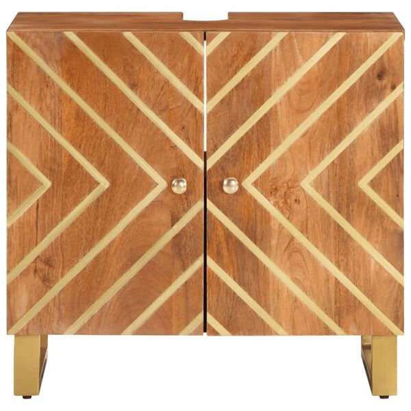 vidaXL vannitoa valamukapp, pruun ja must, mangopuit