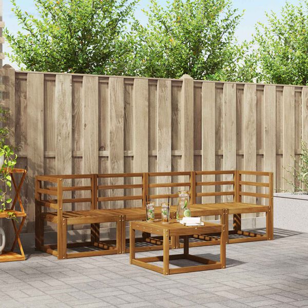 vidaXL V&auml;li diivanikomplekt 5 pcs Neutraalne Tugev akatsiapuu