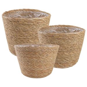 vidaXL Mererohust taimekorvid 3 pcs Naturaalne &Oslash;26 x 19 cm