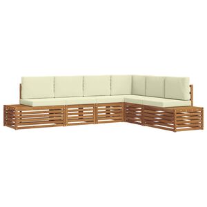 vidaXL V&auml;li diivanikomplekt padjaga 6 T&uuml;kk Looduslik ja kreem