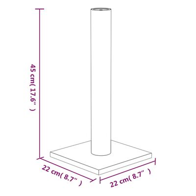 vidaXL kassi kraapimispost, kreemjas, 22 x 22 x 45 cm