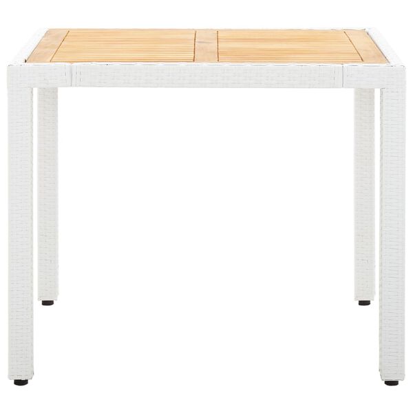 vidaXL 5-osaline aiamööblikomplekt, polürotang, valge