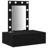vidaXL Riietumislaud peeglituledega Must 60 x 40 x 70 cm Tehispuit