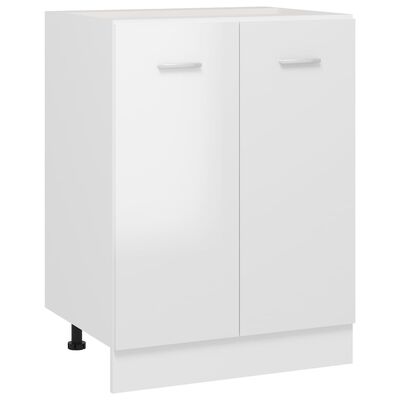vidaXL köögikapp, kõrgläikega valge, 60 x 46 x 81,5 cm, puitlaastplaat